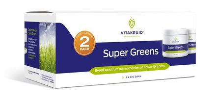 Super Greens Vitakruid, raw superfood 2 potten