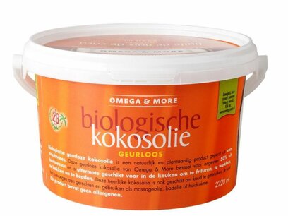 Kokosolie,  Omega & More bio geurloos  2200 ml Kokosolie,  Omega & More bio geurloos  2200 ml