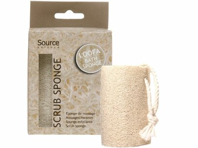 Badspons met koord Loofa scrub Source Balance Badspons met koord Loofa scrub Source Balance